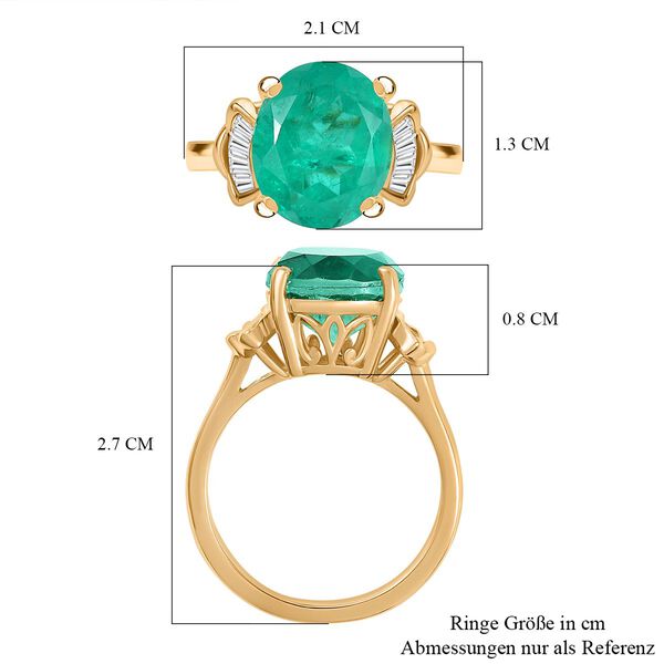 Smaragd Triplett Quarz und Zirkon Ring - 5,74 ct. image number 7