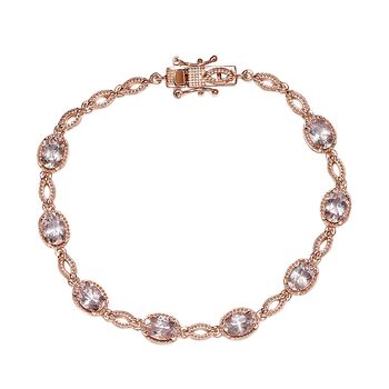 Morganit-Armband, ca. 19 cm, 925 Silber Ros&eacute;gold Vermeil ca. 6,34 ct