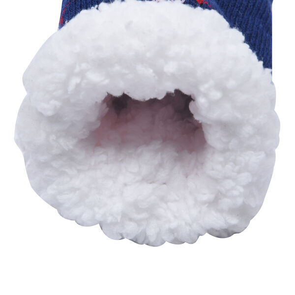 2er-Set - 2 Paar rutschfeste Haus Socken mit warmem Sherpa Futter, Einheitsgr&ouml;&szlig;e Weihnachtsmotiv, Schwarz und Blau&nbsp; image number 7