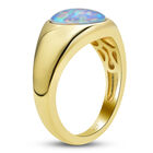 Boulder Opal Triplett Solitär Ring in Silber image number 4