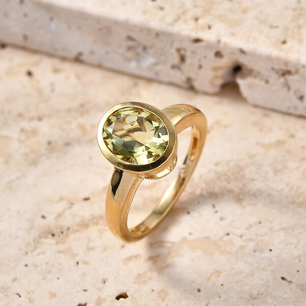 D'Joy AAA Ouro Verde-Quarz Ring 925 Silber 750 Vergoldet (Gr&ouml;&szlig;e 18.00) ca. 2,55 ct image number 1