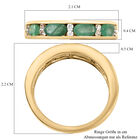 Sambischer Smaragd und weißer Zirkon Half-Eternity-Ring in Silber image number 6