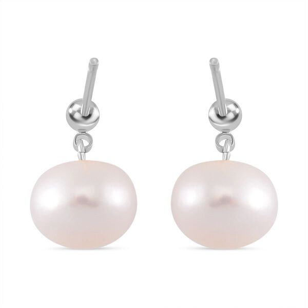 Wei&szlig;e S&uuml;&szlig;wasser Perle (8-10 mm) Ohrringe 925 Silber rhodiniert image number 5