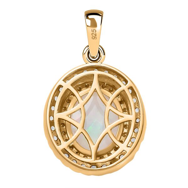 AA Natürlicher, äthiopischer Welo Opal, Paraiba-Apatit und Moissanit-Anhänger - 3,02 ct. image number 6