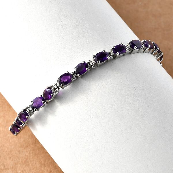 Afrikanisches Amethyst-Armband, ca. 20 cm, Edelstahl, ca. 10.13 ct image number 2