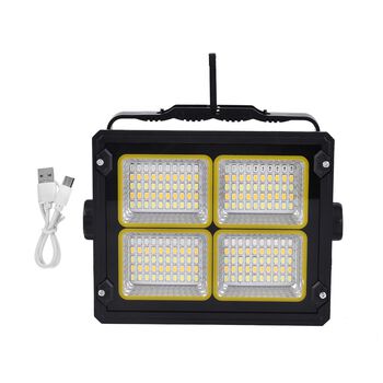 Multifunktionale Arbeitsleuchte mit Solarladefunktion, Solarpanelgr&ouml;&szlig;e: 12x17cm, Batteriekapazit&auml;t: 3,7V 1500MAH, Gr&ouml;&szlig;e: 10x13x5cm, schwarz