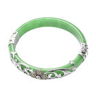 Grüne Jade und Markasit Armreif19 cm 925 Silber Schwarz oxidiert ca. 163,00 ct image number 3