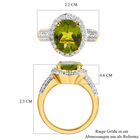 Natürlicher Peridot und weißer Zirkon-Ring, 925 Silber Gelbgold Vermeil  ca. 4,21 ct image number 6