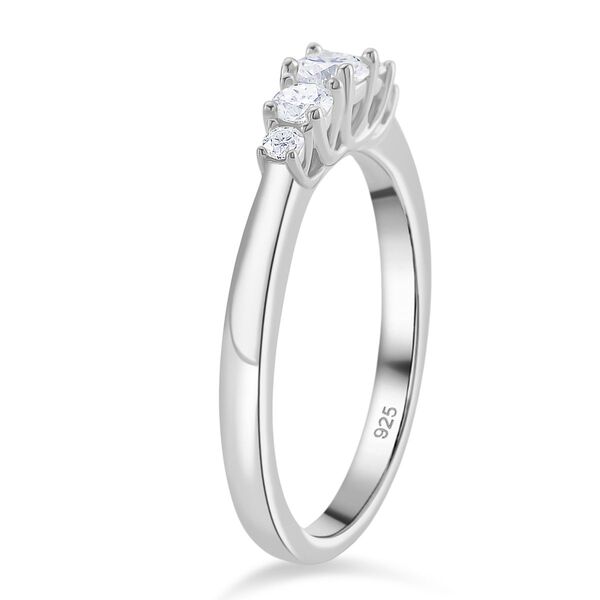 RADIANTA GRA zertifiziert Moissanit (D-VVS) Ring 925 Silber rhodiniert (Gr&ouml;&szlig;e 19.00) ca. 0.49 ct image number 4