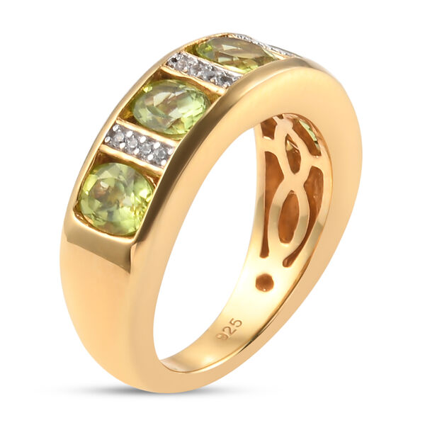 Nat&uuml;rlicher Peridot und Zirkon-Ring, 925 Silber vergoldet  ca. 2,07 ct image number 5