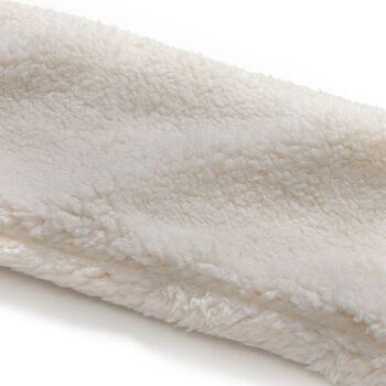 Kuschelige 3-in-1 Sherpa M&uuml;tze, Schal und Handw&auml;rmer, Wei&szlig;