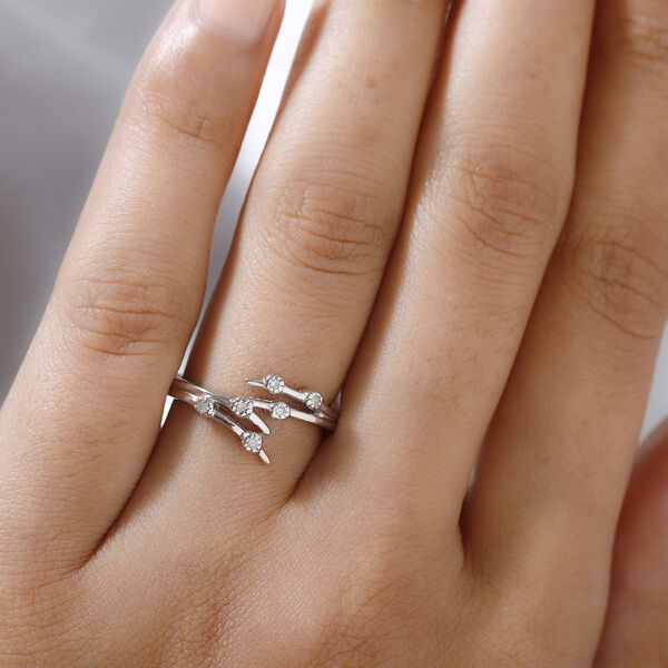 Diamant Ring 925 Silber platiniert  ca. 0,10 ct image number 3