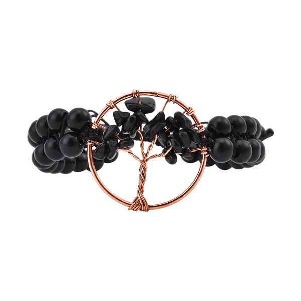 Schwarzes Obsidian Armband, ca. 15.25 cm, Nickelfreies Messing  ca. 69.00 ct