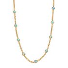 D'Joy AA Natürlicher, äthiopischer Welo Opal Halskette ca. 45 cm + 5 cm Extender, 925 Silber 750 Gelbgold Vermeil ca. 3,11 ct.