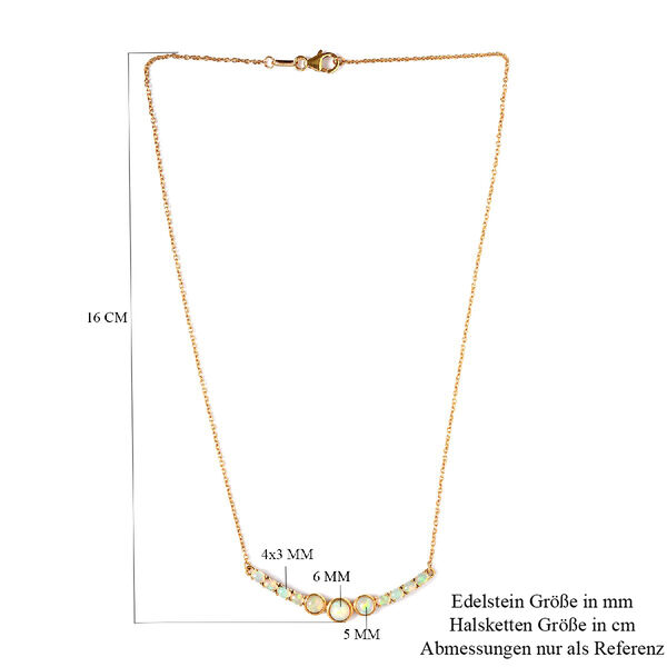 Nat&uuml;rliche, &auml;thiopische Opal-Halskette in Silber image number 7