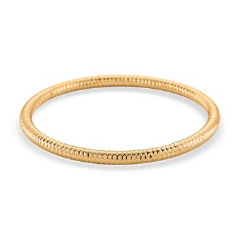 Designer-inspiriert- Chavron-schliff, IP-Gelbbeschichtung 316L Edelstahl Armreif ca. 20 cm ca. 15,20g