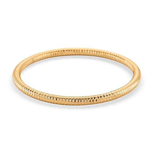 Designer-inspiriert- Chavron-schliff, IP-Gelbbeschichtung 316L Edelstahl Armreif ca. 20 cm ca. 15,20g