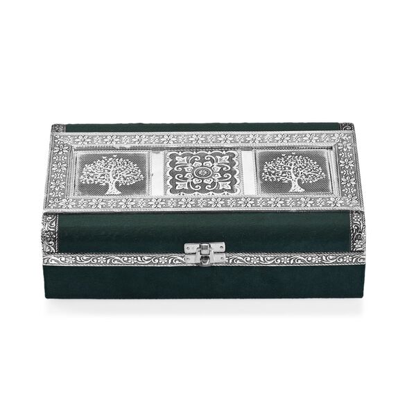 Handgefertigte, oxidierte Schmuckbox mit Lebensbaum-Pr&auml;gung, 24,2x15x7 cm image number 2