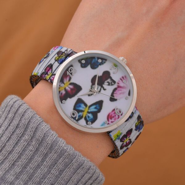 STRADA - Japanisches Uhrwerk, Flexible Uhr, Schmetterling image number 2