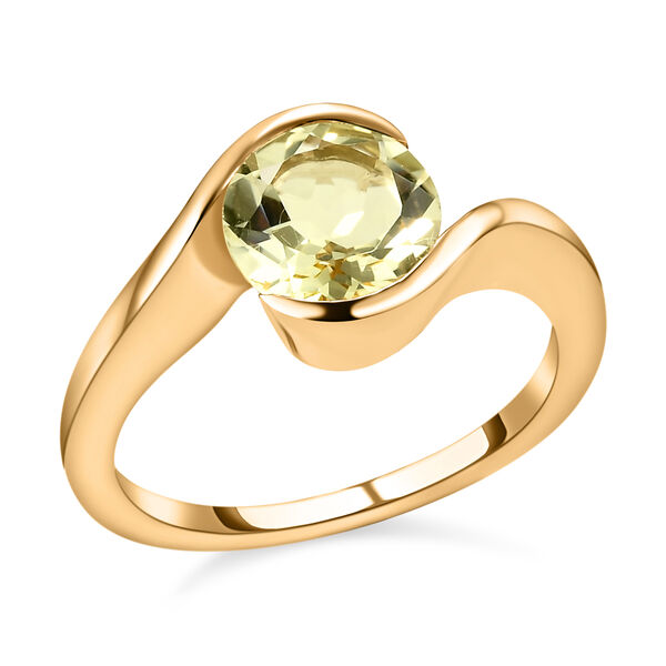 Ouro Verde-Quarz-Ring, 925 Silber vergoldet  ca. 1,64 ct image number 4