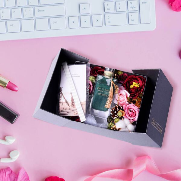 The 5th Season - 150ml Reed Diffuser Lufterfrischer in Geschenkbox mit Kunstblumen, Blaugrün image number 2