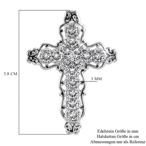 LUSTRO STELLA Österreichischer weißer Kristall Anhänger Messing image number 6