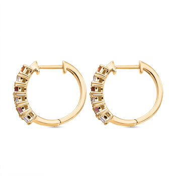 D'Joy Mehrfarbig Saphir, Moissanit Ohrringe 925 Silber 750 Gelbgold vermeil ca. 1,80 ct.