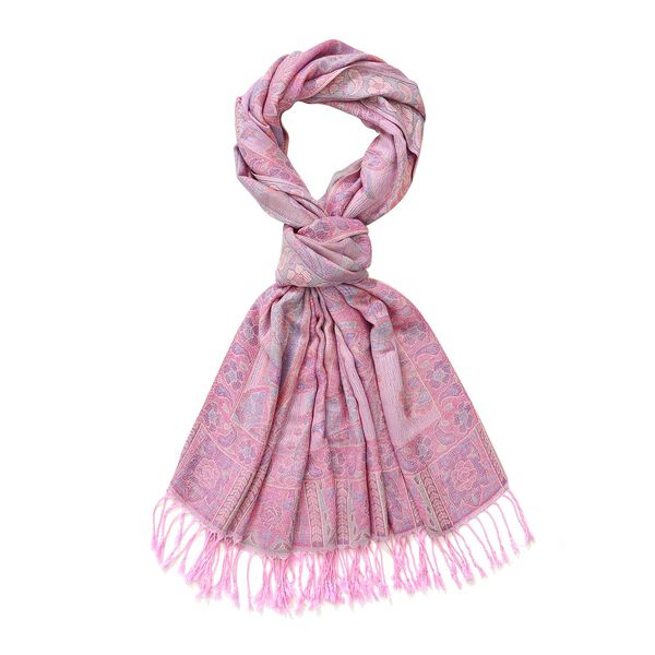 100% Viskose Paisley-Schal, Pink