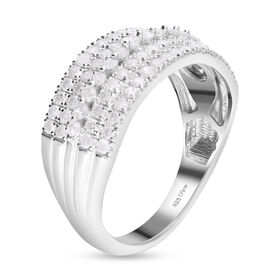 Weißer Diamant Ring 925 Silber platiniert (Größe 20.00) ca. 1.00 ct