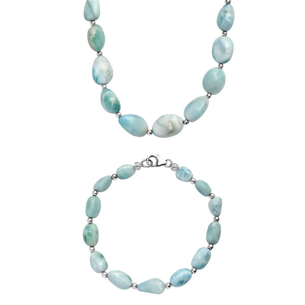 AA Larimar 19cm Armband und 45cm Halskette image number 0