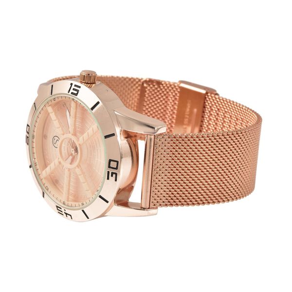 Strada - Moderne Uhr in klassischem Design, Japanisches Uhrwerk, wasserdicht, Edelstahl, Ros&eacute;gold image number 4