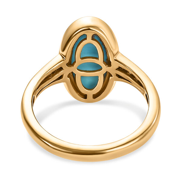 Amerikanischer, natürlicher Sleeping Beauty Türkis und Zirkon-Ring - 3,30 ct. image number 6