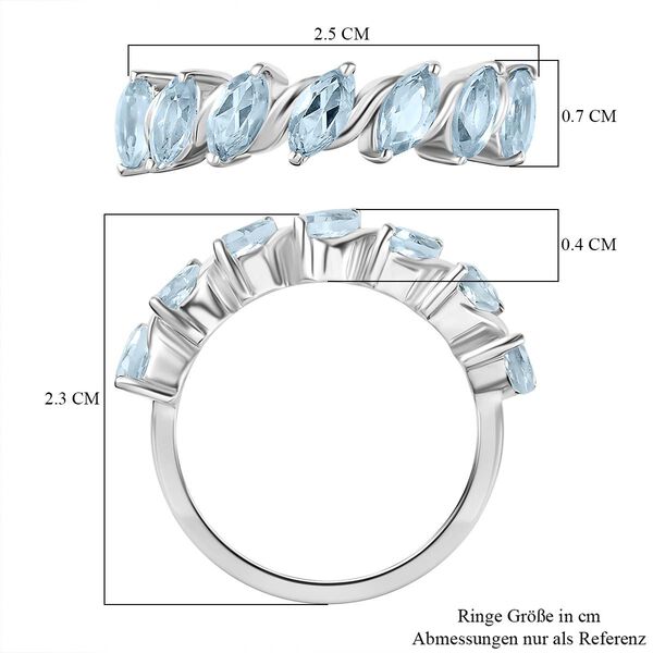 Himmelblauer Topas Ring 925 Silber rhodiniert (Gr&ouml;&szlig;e 17.00) ca. 2,18 ct image number 7