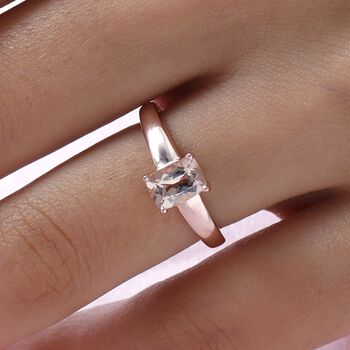 Morganit-Ring, 925 Silber Ros&eacute;gold Vermeil  ca. 0,84 ct