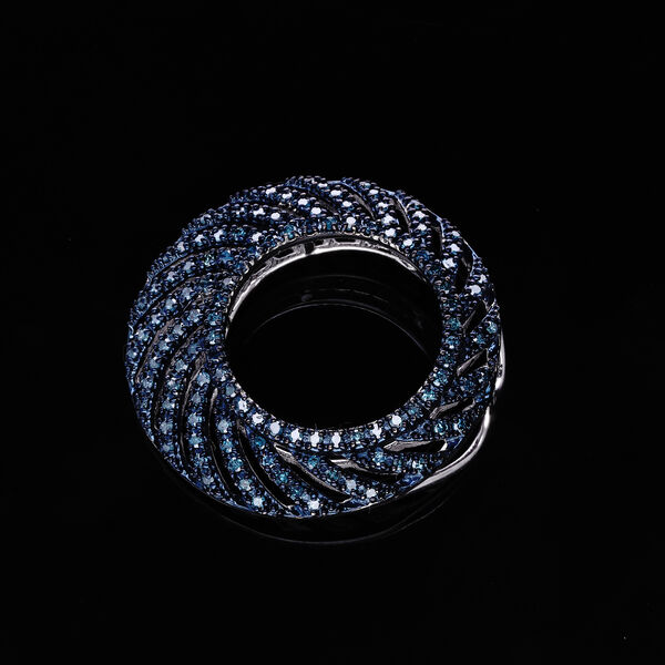 Blauer Diamant Anhänger 925 Silber platiniert ca. 0.50 ct image number 5