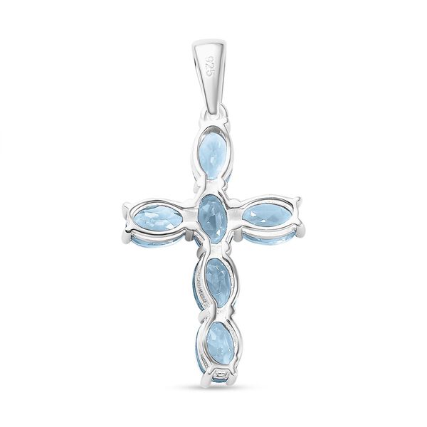 Himmelblauer Topas Kreuz-Anh&auml;nger - 3,14 ct. image number 5
