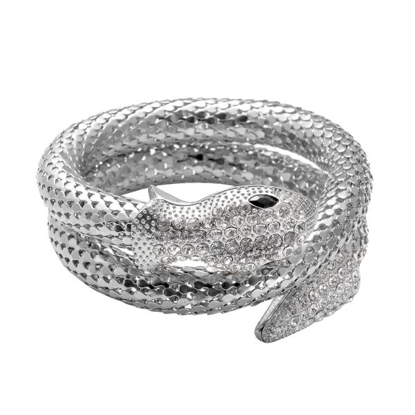 Kristall Schlange gewundenes Armband in Silberton - 1,70 ct. image number 4
