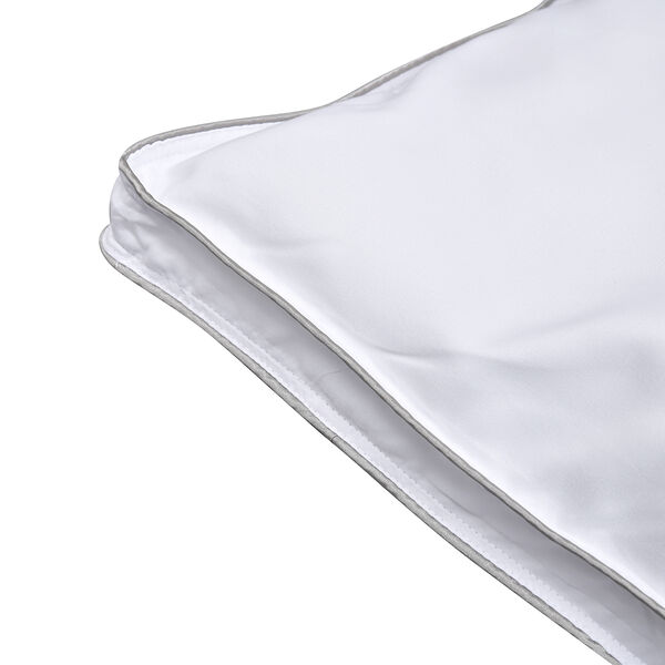 Serenity Night - 2er Set Hypoallergen Satin-Kissenbezug mit Kunstdauen und silber Paspelierung image number 4