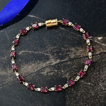 D'Joy Rhodolith Granat und Zirkon 19cm Armband - 11,15 ct.