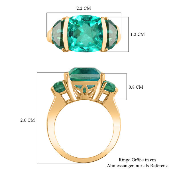 Smaragd Triplett Quarz Ring - 7,21 ct. image number 7