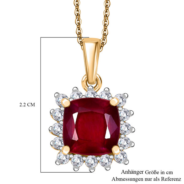 D'Joy AA afrikanischer Rubin und Moissanit Anh&auml;nger mit 50cm Kette - 5,41 ct. image number 6