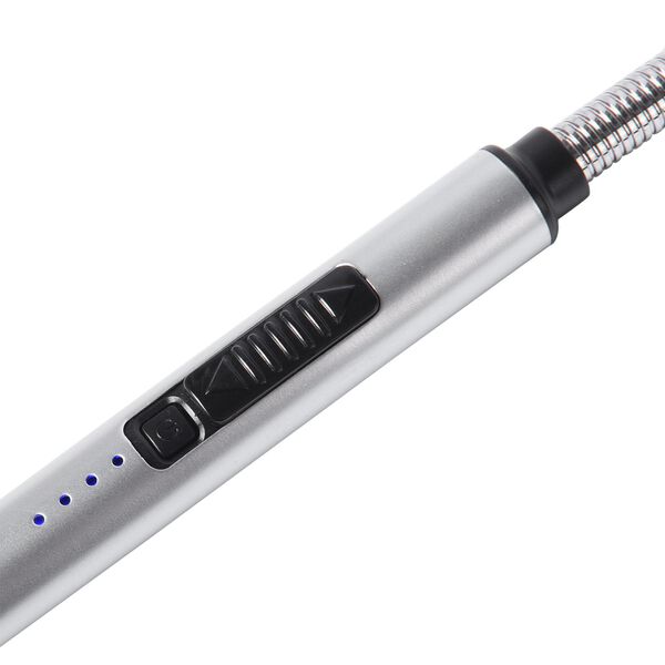 Elektrisches Stabfeuerzeug mit flexiblem, langem Hals & USB-Ladeger&auml;t, Gr&ouml;&szlig;e 24 cm,  Silber image number 4