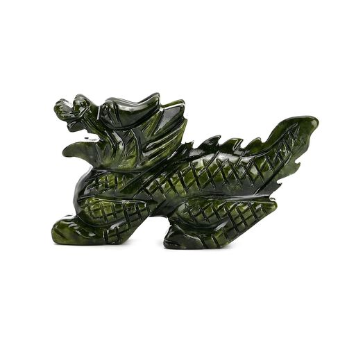 Handgefertigte Drachenfigur aus Serpentin, 12x7x3,5cm image number 0