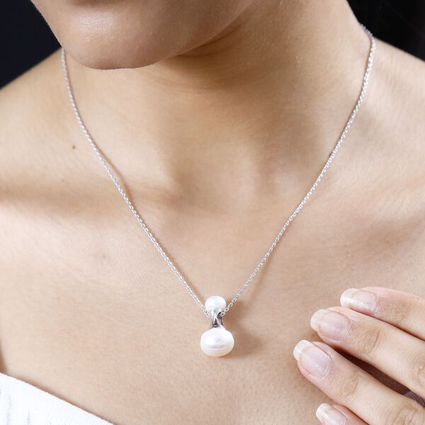 Süßwasserperlen Anhänger mit 50cm Kette - 11 ct. image number 3