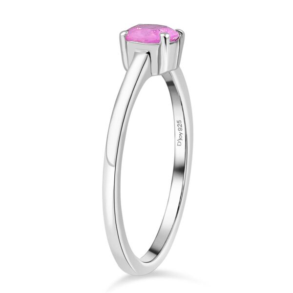 3er Set - D'Joy Ilakaka Rosa Saphir (Fissure gef&uuml;llt) Ohrringe, Ring und Anh&auml;nger, 925 Silber rhodiniert (Gr&ouml;&szlig;e 18) ca. 1.84 ct image number 5