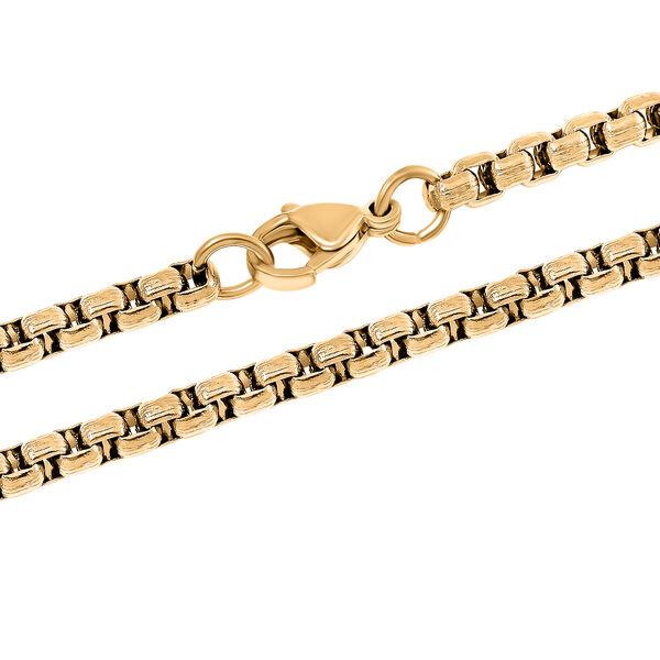 Reiner Edelstahl IP-Gelbbeschichtung Halskette ca. 60 cm ca. 16,00g image number 3