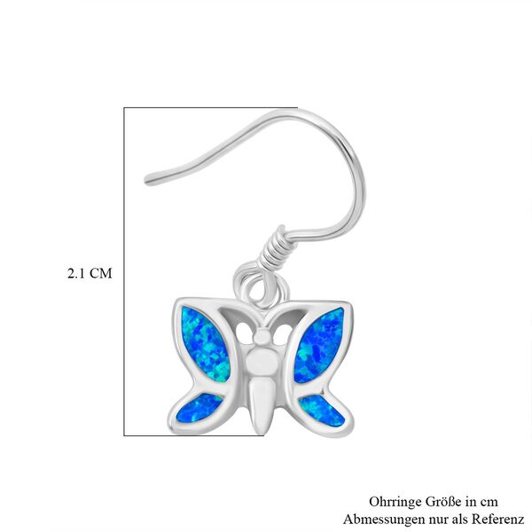 Simulierte blaue Opal-Schmetterlingsohrringe image number 5