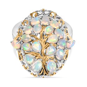 AA Natürlicher, äthiopischer Welo Opal Ring 925 Silber rhodiniert (Größe 18.00) ca. 2,08 ct