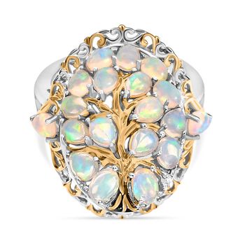 AA Nat&uuml;rlicher, &auml;thiopischer Welo Opal Ring 925 Silber rhodiniert (Gr&ouml;&szlig;e 18.00) ca. 2,08 ct