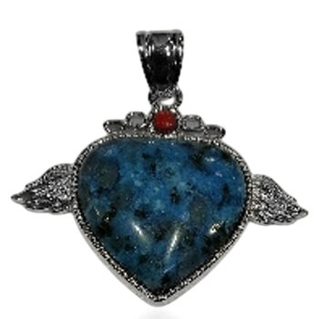 Aqua Quarz und roter Achat Anh&auml;nger - 45 ct.